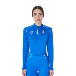 Capa base de entrenamiento para mujer Equestro x FISE Azul de Savoie