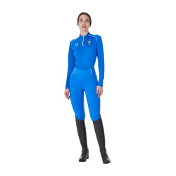 Capa base de entrenamiento para mujer Equestro x FISE Azul de Savoie