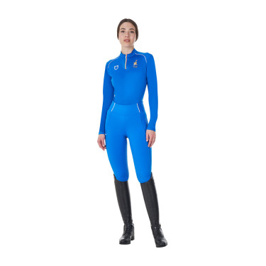 Capa base de entrenamiento para mujer Equestro x FISE Azul de Savoie
