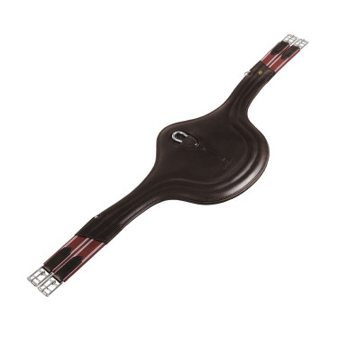 Cinch de salto Equestro de cuero con protector de hebillas Marrón oscuro Marrón Cinch de salto Equestro de cuero con protector de hebillas Marrón oscuro Marrón