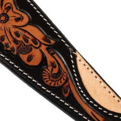 Riendas western Pool’s talladas con motivo floral oscuro Negro / natural