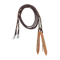 Riendas de nailon Lakota con solapa de cuero Castaño Marr&amp;amp;amp;oacute;n