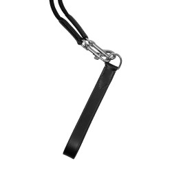 Riendas alemanas Equestro de nailon y cuero forrado Negro