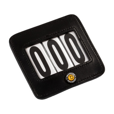 Porta-número de concurso Equestro 3 cifras 9×8 cm Negro