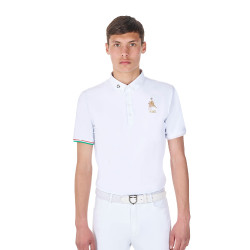 Polo de concurso para hombre Equestro x FISE de manga corta Blanco Polo de concurso para hombre Equestro x FISE de manga corta Blanco
