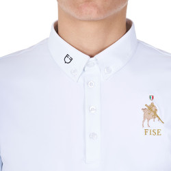 Polo de concurso para hombre Equestro x FISE de manga corta Blanco Polo de concurso para hombre Equestro x FISE de manga corta Blanco