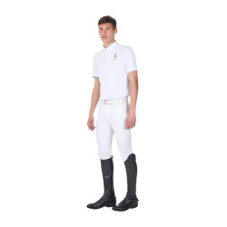 Polo de concurso para hombre Equestro x FISE de manga corta Blanco Polo de concurso para hombre Equestro x FISE de manga corta Blanco