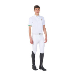 Polo de concurso para hombre Equestro x FISE de manga corta Blanco Polo de concurso para hombre Equestro x FISE de manga corta Blanco