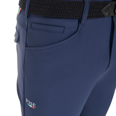 Pantalón de equitación para hombre Equestro x FISE con grip en las rodillas Americana marina Azul marino Pantalón de equitación para hombre Equestro x FISE con grip en las rodillas Americana marina Azul marino