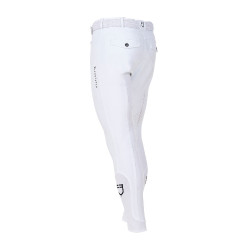 Pantalón de equitación hombre Equestro x FISE full grip Blanco