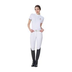 Pantalón de equitación hombre Equestro x FISE full grip Blanco