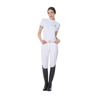 Pantalón de equitación hombre Equestro x FISE full grip Blanco
