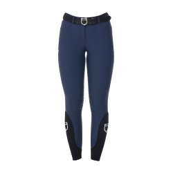 Pantalón de equitación para mujer Equestro x FISE full grip Americana marina Azul marino