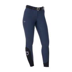 Pantalón de equitación para mujer Equestro x FISE full grip Americana marina Azul marino