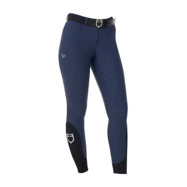Pantalón de equitación para mujer Equestro x FISE full grip Americana marina Azul marino