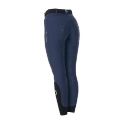 Pantalón de equitación para mujer Equestro x FISE full grip Americana marina Azul marino