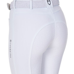 Pantalón de equitación para mujer Equestro x FISE full grip Blanco Pantalón de equitación para mujer Equestro x FISE full grip Blanco
