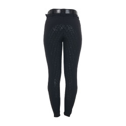 Pantalón de equitación para mujer Equestro con grip en las rodillas, de talle alto y forrado de polar Negro Pantalón de equitación para mujer Equestro con grip en las rodillas, de talle alto y forrado de polar Negro