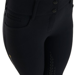 Pantalón de equitación para mujer Equestro con grip en las rodillas, de talle alto y forrado de polar Negro Pantalón de equitación para mujer Equestro con grip en las rodillas, de talle alto y forrado de polar Negro
