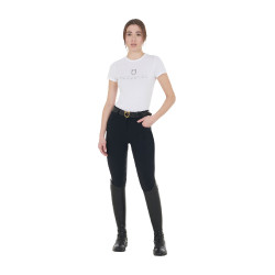 Pantalón de equitación para mujer Equestro con grip en las rodillas, de talle alto y forrado de polar Negro Pantalón de equitación para mujer Equestro con grip en las rodillas, de talle alto y forrado de polar Negro
