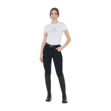 Pantalón de equitación para mujer Equestro con grip en las rodillas, de talle alto y forrado de polar Negro Pantalón de equitación para mujer Equestro con grip en las rodillas, de talle alto y forrado de polar Negro