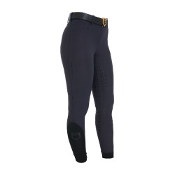 Pantalón de equitación para mujer Equestro full grip de talle alto con forro polar Americana marina Azul marino