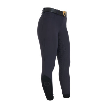 Pantalón de equitación para mujer Equestro full grip de talle alto con forro polar Americana marina Azul marino