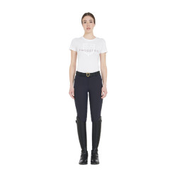 Pantalón de equitación para mujer Equestro full grip de talle alto con forro polar Americana marina Azul marino