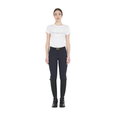 Pantalón de equitación para mujer Equestro full grip de talle alto con forro polar Americana marina Azul marino