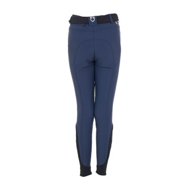 Pantalón de equitación infantil unisex Equestro x FISE con grip en las rodillas Americana marina Azul marino Pantalón de equitación infantil unisex Equestro x FISE con grip en las rodillas Americana marina Azul marino