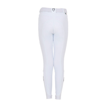 Pantalón de equitación infantil unisex Equestro x FISE con grip en las rodillas Blanco Pantalón de equitación infantil unisex Equestro x FISE con grip en las rodillas Blanco