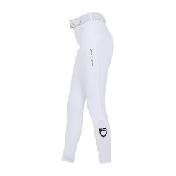 Pantalón de equitación infantil unisex Equestro x FISE con grip en las rodillas Blanco Pantalón de equitación infantil unisex Equestro x FISE con grip en las rodillas Blanco