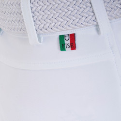 Pantalón de equitación infantil unisex Equestro x FISE con grip en las rodillas Blanco Pantalón de equitación infantil unisex Equestro x FISE con grip en las rodillas Blanco