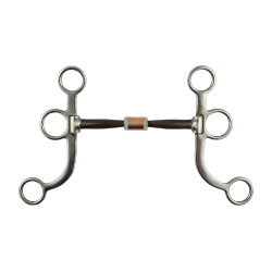 Freno western de equitación acero inox con rodillo cobre