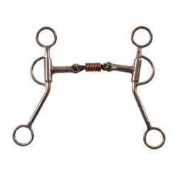 Bocado western equitación acero inox con puente cobre