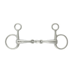 Muserola Baucher equitación, doble rotura, acero inoxidable