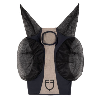 Máscara antimoscas Equestro bicolor de malla Antracita / franela gris Beige