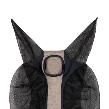 Máscara antimoscas Equestro bicolor de malla Antracita / franela gris Beige