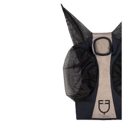 Máscara antimoscas Equestro bicolor de malla Antracita / franela gris Beige
