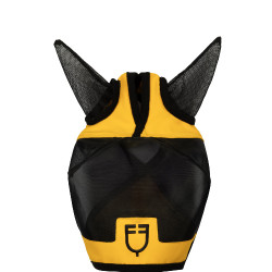 Careta antimoscas Equestro con logotipo frontal Amarillo Careta antimoscas Equestro con logotipo frontal Amarillo