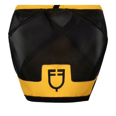 Careta antimoscas Equestro con logotipo frontal Amarillo Careta antimoscas Equestro con logotipo frontal Amarillo