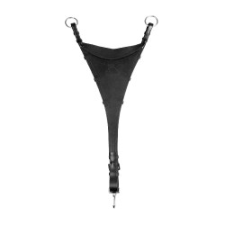 Martingala Acavallo con babero de cuero Negro