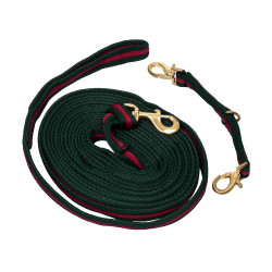 Línea de trabajo de nailon acolchada, acoplable al cabestro Umbria Equitazione Verde cazador / burdeos