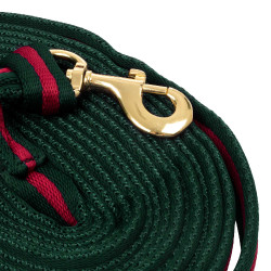 Línea de trabajo de nailon acolchada, acoplable al cabestro Umbria Equitazione Verde cazador / burdeos