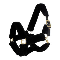 Cabezada de nailon Supreme con forro de lana sintética Premium Negro