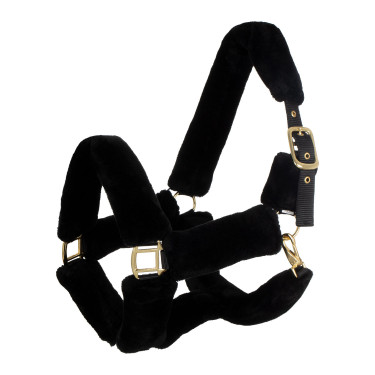 Cabezada de nailon Supreme con forro de lana sintética Premium Negro