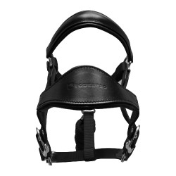 Cabezada ergonómica Equestro con inserciones de cuero Negro / negro