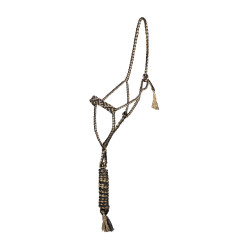Cabezada de cuerda Pool’s de nariz ancha con ramal Negro / beige