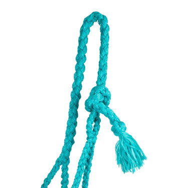 Cabezada de cuerda Pool’s con inserto de cuero trabajado Turquesa Azul