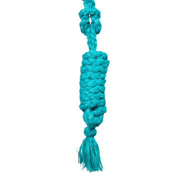 Cabezada de cuerda Pool’s con inserto de cuero trabajado Turquesa Azul